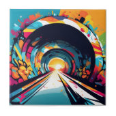 Tunnel mit Graffiti Art Fliese (Vorderseite)