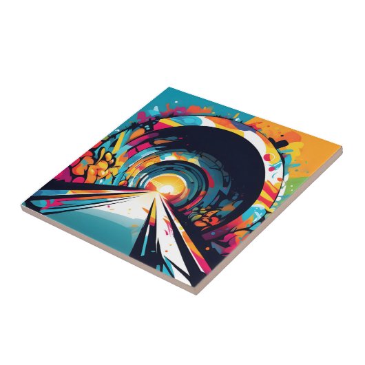 Tunnel mit Graffiti Art Fliese (Seite)