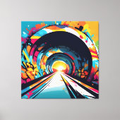 Tunnel mit Graffiti Art Leinwanddruck (Vorderseite)