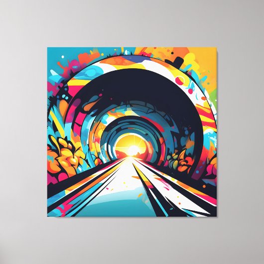 Tunnel mit Graffiti Art Leinwanddruck (Vorderseite)