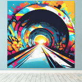 Tunnel mit Graffiti Art Leinwanddruck (Insitu (Holzboden))