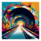 Tunnel mit Graffiti Art Poster (Vorderseite)
