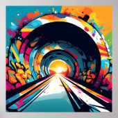 Tunnel mit Graffiti Art Poster (Vorne)