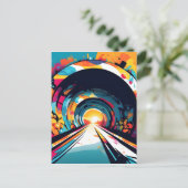 Tunnel mit Graffiti Art Postkarte (Stehend Vorderseite)