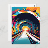 Tunnel mit Graffiti Art Postkarte (Vorne/Hinten)