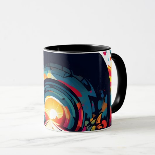 Tunnel mit Graffiti Art Tasse (VorderseiteRechts)