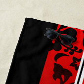 Tunnel-Strand-hawaiisches Hibiskus-Surfbrett-Rot Strandtuch (Beispiel)