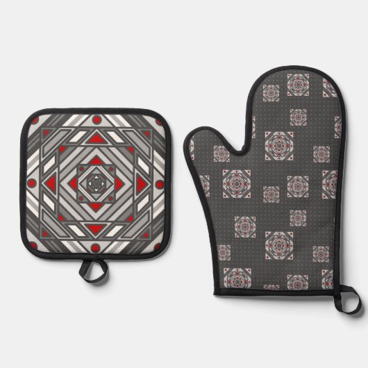 Tunnel-Vision Ofenhandschuh & Topflappen-Set (Vorderseite)