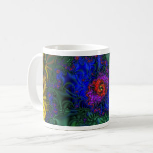 Tunnel-Vision Rainbow Fraktal Art Wrap Kaffeetasse
