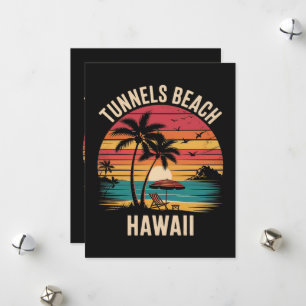 Tunnels Beach Hawaii Familienurlaub Sommer Sonnenu Feiertagskarte