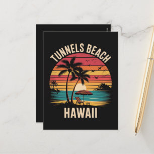 Tunnels Beach Hawaii Familienurlaub Sommer Sonnenu Feiertagspostkarte