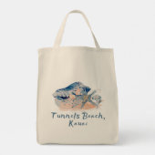 Tunnels Beach Kauai Seashells Tote Bag Tragetasche (Rückseite)