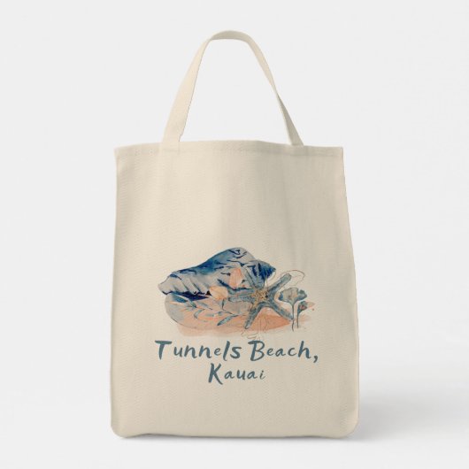 Tunnels Beach Kauai Seashells Tote Bag Tragetasche (Rückseite)