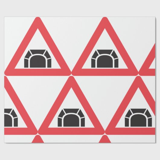 Tunnelwarnung Straßenzeichen Geschenkpapier (Flach)