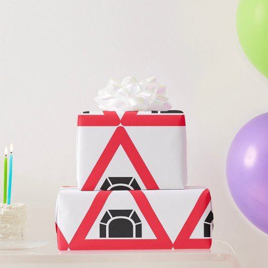 Tunnelwarnung Straßenzeichen Geschenkpapier