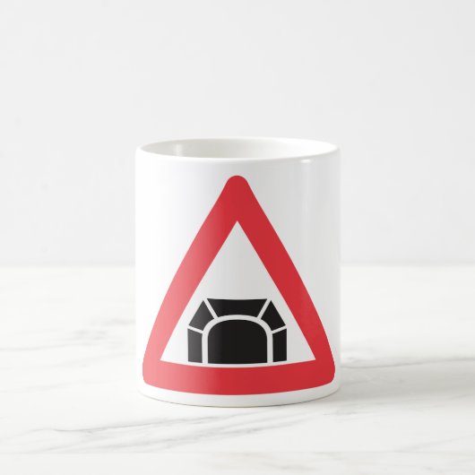Tunnelwarnung Straßenzeichen Kaffeetasse (Mittel)