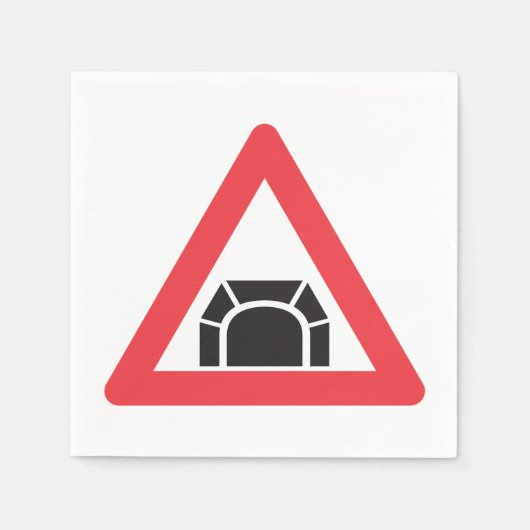 Tunnelwarnung Straßenzeichen Serviette (Vorderseite)