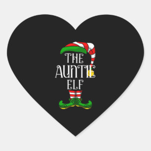 Tuntie Elf Familie Matching Weihnachtsgruppe Herz-Aufkleber