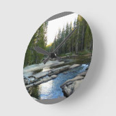 Tuolumne River by Campground, Yosemite, CA Runde Wanduhr (Winkel)