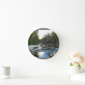Tuolumne River by Campground, Yosemite, CA Runde Wanduhr (Zuhause)