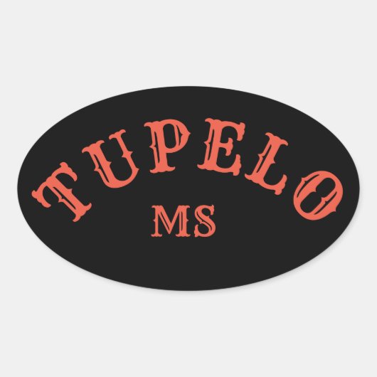 Tupelo, Mississippi Ovaler Aufkleber (Vorderseite)