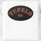 Tupelo, Mississippi Ovaler Aufkleber (Tasche)