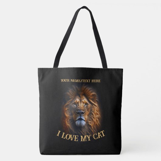 Tüpfelchen "I Liebe My Cat" Benutzerdefinierter Pe Tasche (Vorderseite)