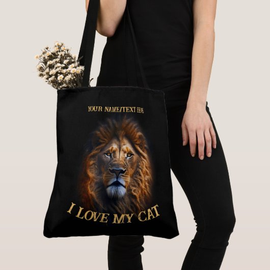 Tüpfelchen "I Liebe My Cat" Benutzerdefinierter Pe Tasche (Von Nahem)