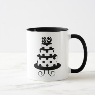 Tupfen-30. Geburtstags-Kuchen Tasse