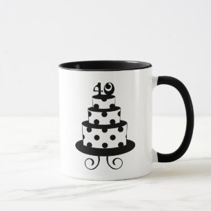 Tupfen-40. Geburtstags-Jahrestags-Kuchen Tasse