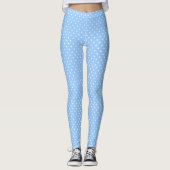 Tupfen auf Baby-Blau Leggings (Vorderseite)