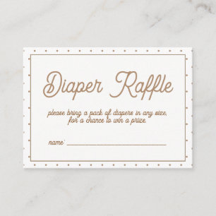 Tupfen-Baby-Shower-Windel-Raffle Begleitkarte