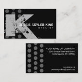 Tupfen beunruhigt - Monogramm K Visitenkarte (Vorne/Hinten)