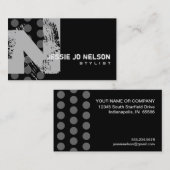 Tupfen beunruhigt - Monogramm N Visitenkarte (Vorne/Hinten)