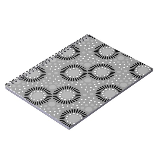 Tupfen-Blumennotizbücher: Grau Notizblock (Linke Seite)