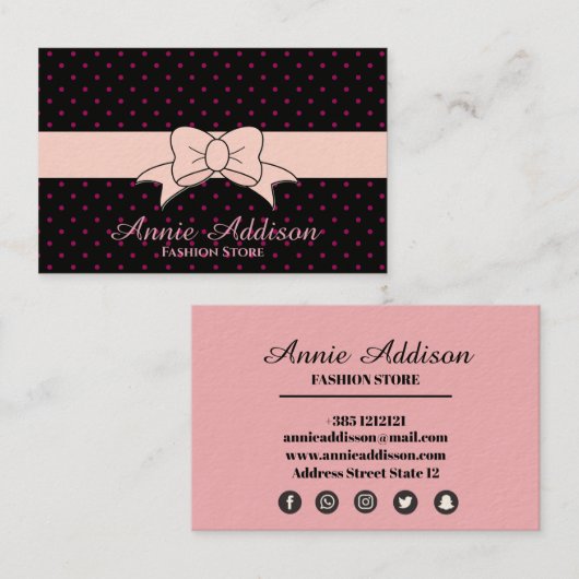 Tupfen-Bogen-Muster Visitenkarte (Vorne/Hinten)