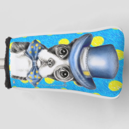 Tupfen Bostons Terrier Golf Headcover (Vorderseite)