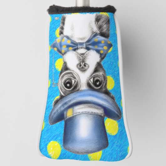 Tupfen Bostons Terrier Golf Headcover (Rotieren 90)