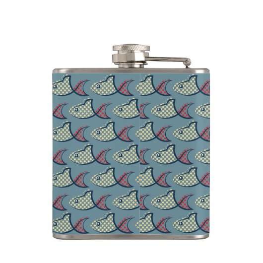 Tupfen-Fisch-Muster Flachmann (Rückseite)