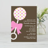 Tupfen-Geklapper-Babyparty Einladung (Stehend Vorderseite)