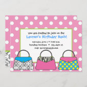 Tupfen-Geldbeutel-Handtaschen-Einladung Einladung (Vorne/Hinten)