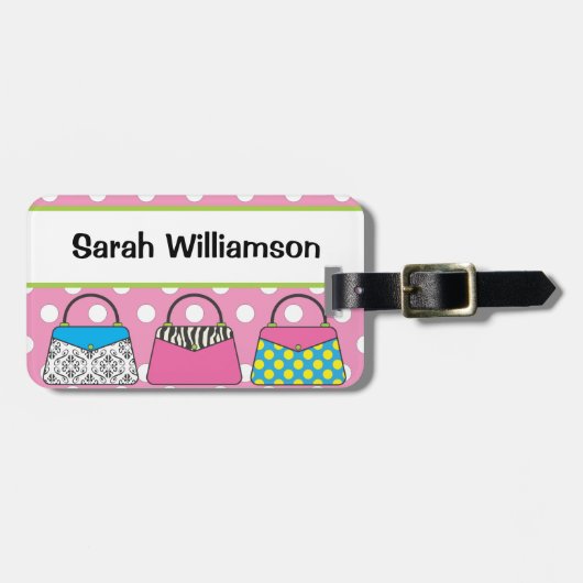 Tupfen-Geldbeutel-Handtaschen-Gepäckanhänger Gepäckanhänger (Vorderseite horizontal)