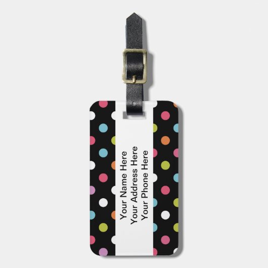 Tupfen-Gepäckanhänger Gepäckanhänger (Vorderseite vertikal)