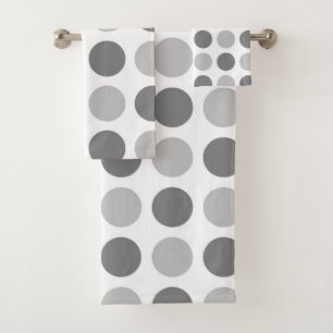 Tupfen-Grau Badhandtuch Set