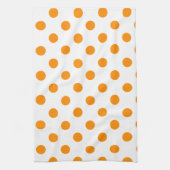 Tupfen groß - dunkelorangefarbig auf Weiß Küchentuch (Vertikal)