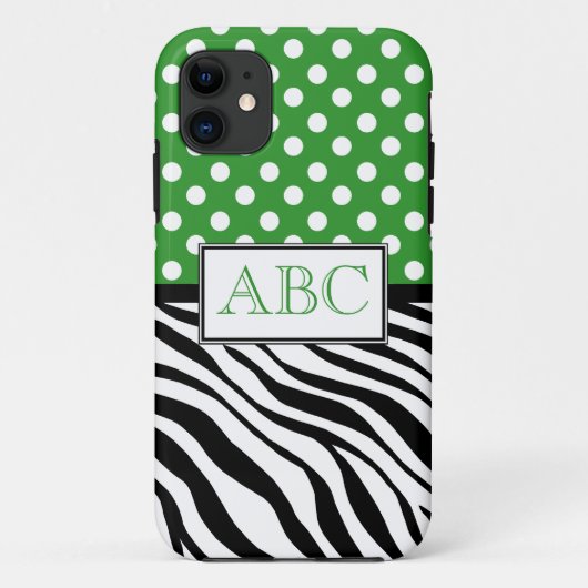 Tupfen-Grün u. Zebra-Druck iPhone 5 Fall Case-Mate iPhone Hülle (Rückseite)
