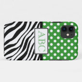 Tupfen-Grün u. Zebra-Druck iPhone 5 Fall Case-Mate iPhone Hülle (Rückseite (Horizontal))