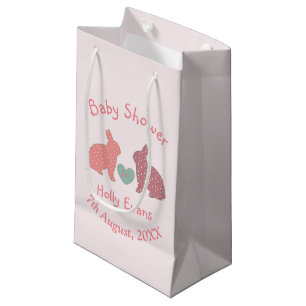 Tupfen-Häschen-Baby-Party Rosa Individuell Kleine Geschenktüte