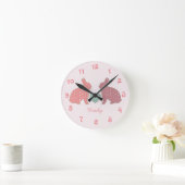 Tupfen-Häschen Runde Wanduhr (Zuhause)