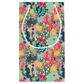 Tupfen-Kaktus-Muster des Monogramm-| buntes Kleine Geschenktüte (Rückseite)